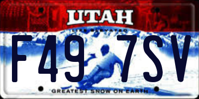 UT license plate F497SV
