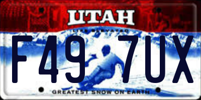 UT license plate F497UX