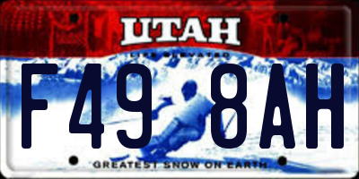 UT license plate F498AH