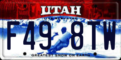 UT license plate F498TW
