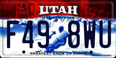 UT license plate F498WU