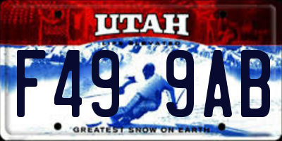 UT license plate F499AB