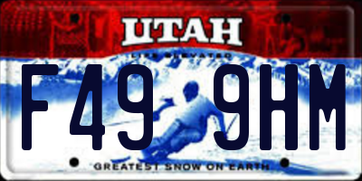 UT license plate F499HM