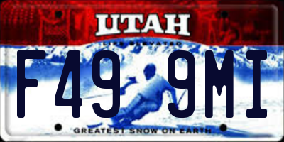 UT license plate F499MI