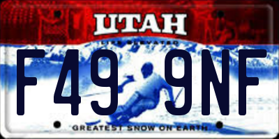 UT license plate F499NF