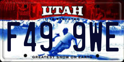 UT license plate F499WE