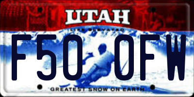 UT license plate F500FW