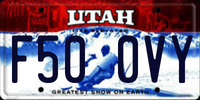 UT license plate F500VY