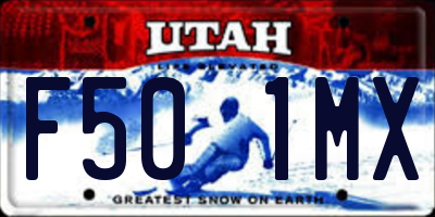 UT license plate F501MX