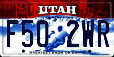 UT license plate F502WR