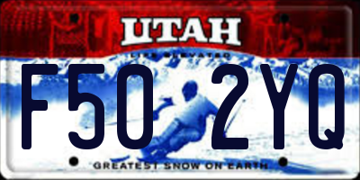UT license plate F502YQ