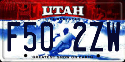 UT license plate F502ZW
