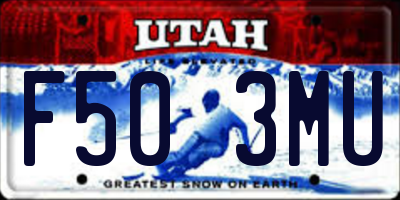 UT license plate F503MU