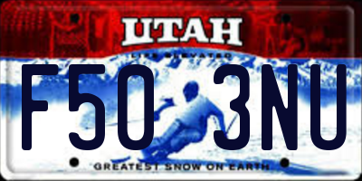 UT license plate F503NU