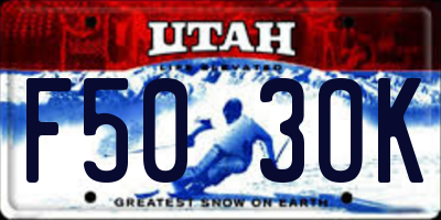 UT license plate F503OK