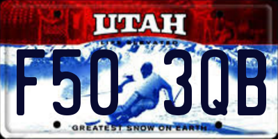 UT license plate F503QB