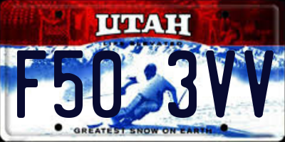 UT license plate F503VV