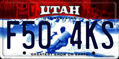 UT license plate F504KS