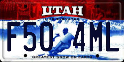 UT license plate F504ML