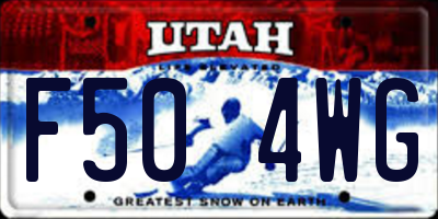 UT license plate F504WG