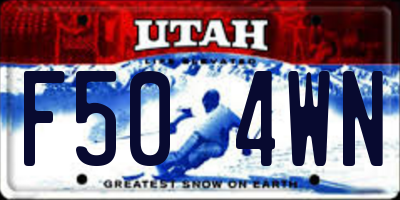 UT license plate F504WN