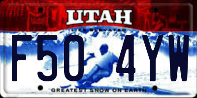 UT license plate F504YW