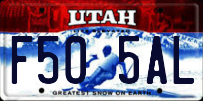 UT license plate F505AL