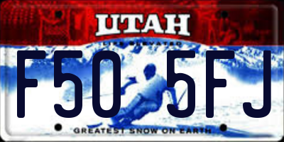 UT license plate F505FJ