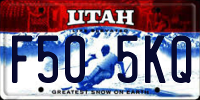 UT license plate F505KQ