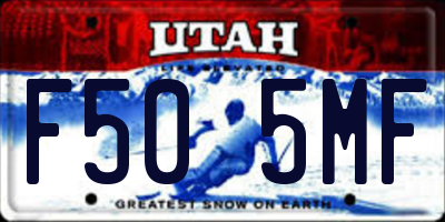UT license plate F505MF