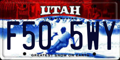 UT license plate F505WY