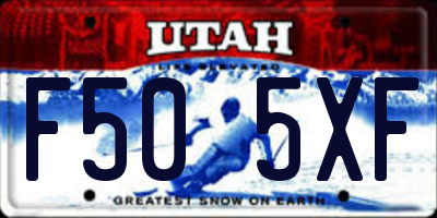UT license plate F505XF
