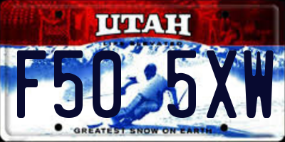 UT license plate F505XW