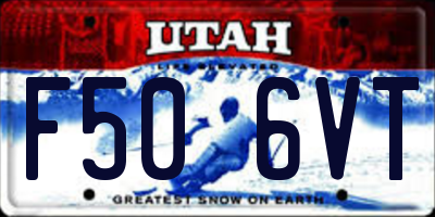 UT license plate F506VT