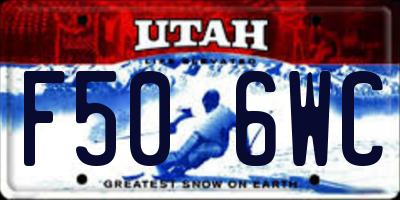 UT license plate F506WC