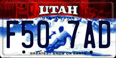 UT license plate F507AD