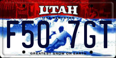 UT license plate F507GT
