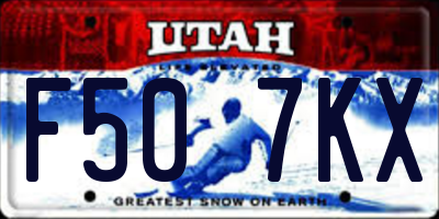 UT license plate F507KX