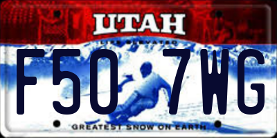 UT license plate F507WG