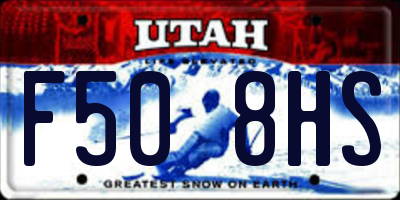 UT license plate F508HS