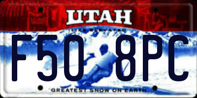 UT license plate F508PC