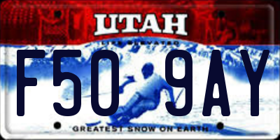 UT license plate F509AY