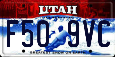 UT license plate F509VC