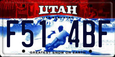 UT license plate F514BF