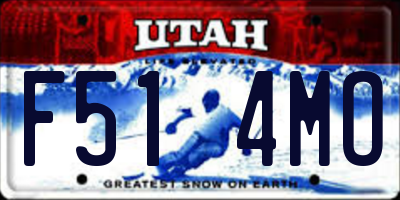 UT license plate F514MO