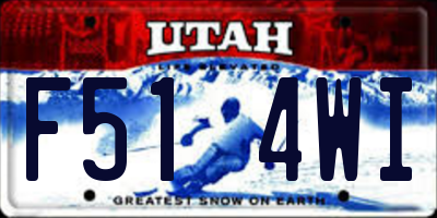 UT license plate F514WI