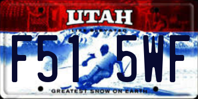 UT license plate F515WF