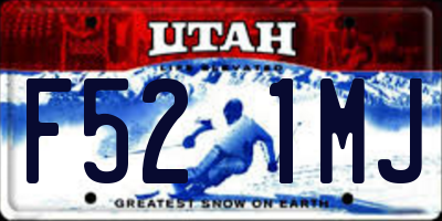 UT license plate F521MJ