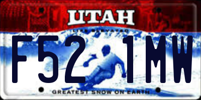 UT license plate F521MW