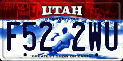 UT license plate F522WU